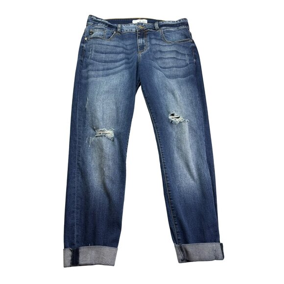 KanCan Destructed Cuffed Skinny Jeans Size 14 Distressed Destroyed Holes - Picture 1 of 8